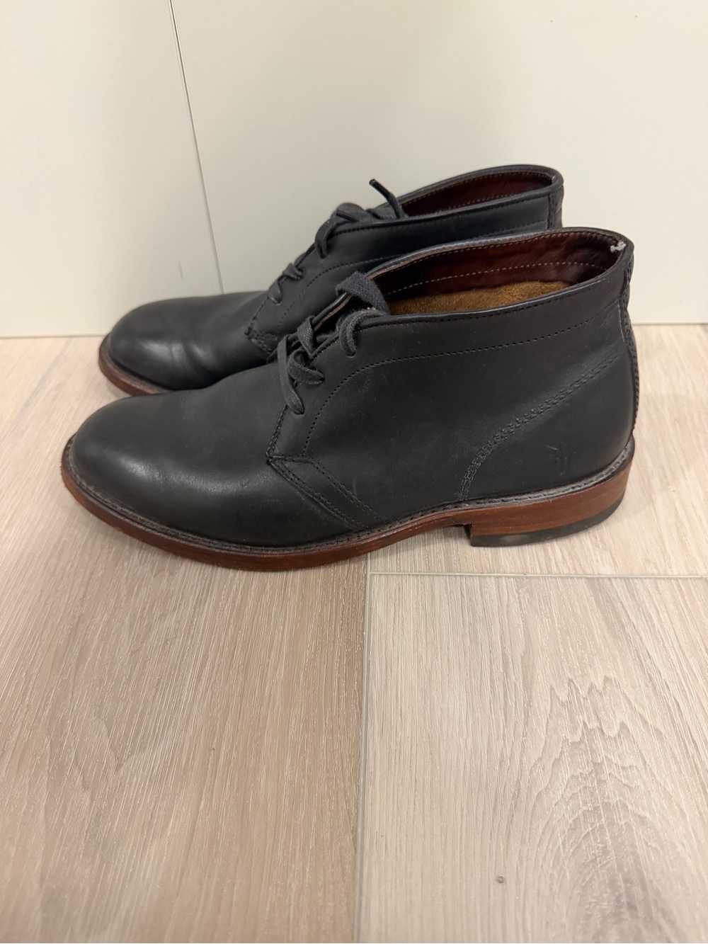 Frye Black Leather Men's Combat Ankle Lace Up Boots Size 9-9.5